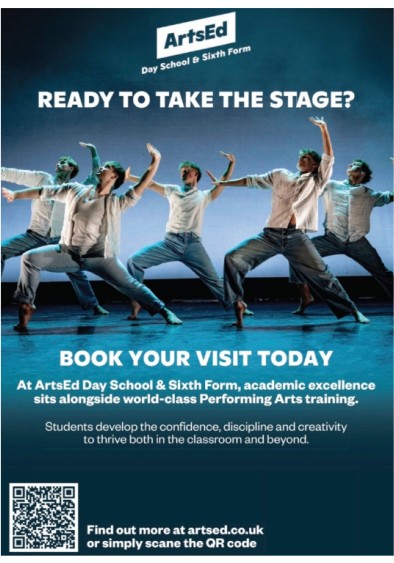 Реклама школы ArtsEd «Ready to take the stage?»