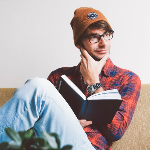 Reading a book